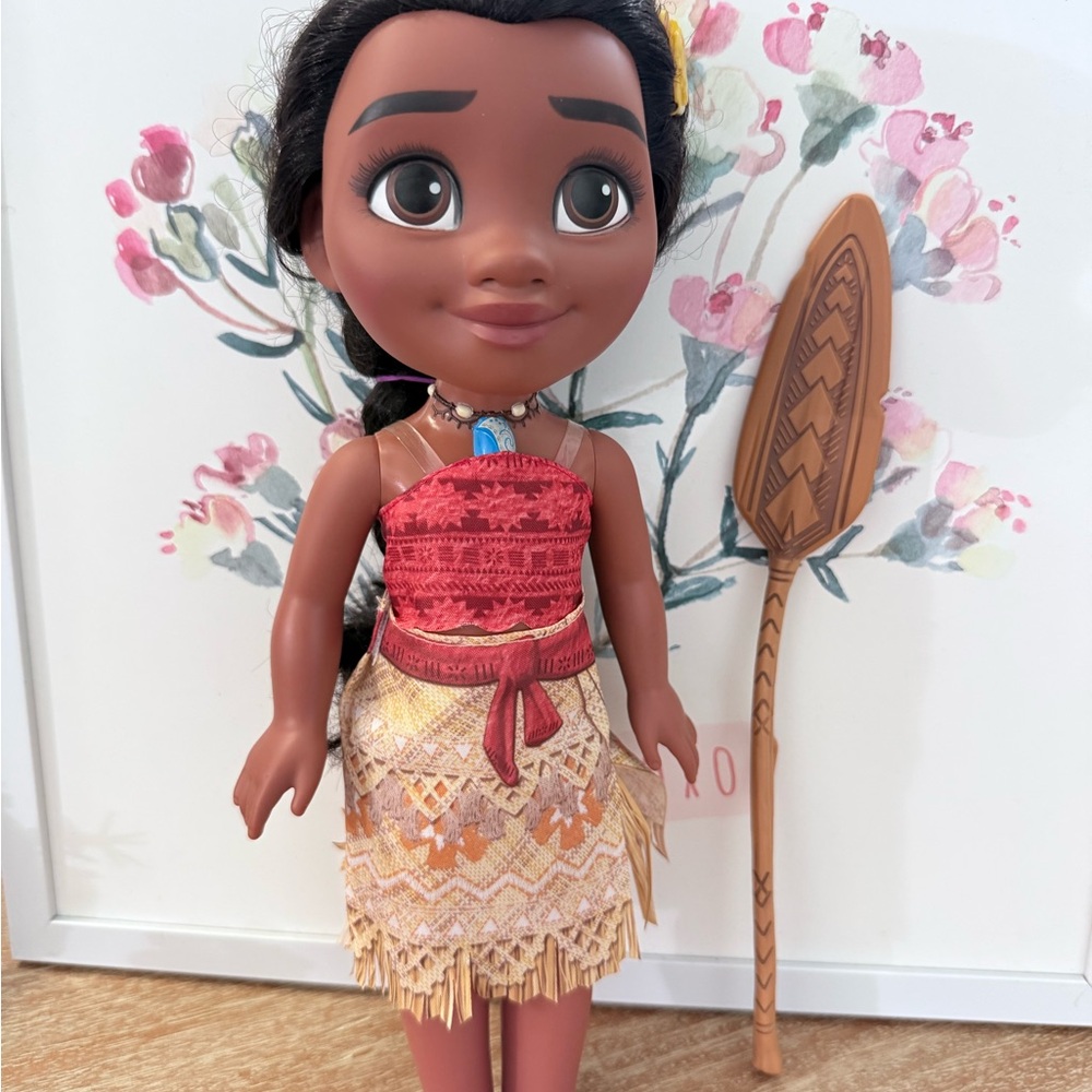 Disney Red and Tan Polynesian Doll with Accessories
